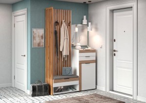 Модульная прихожая Нао (Сантан) Белый